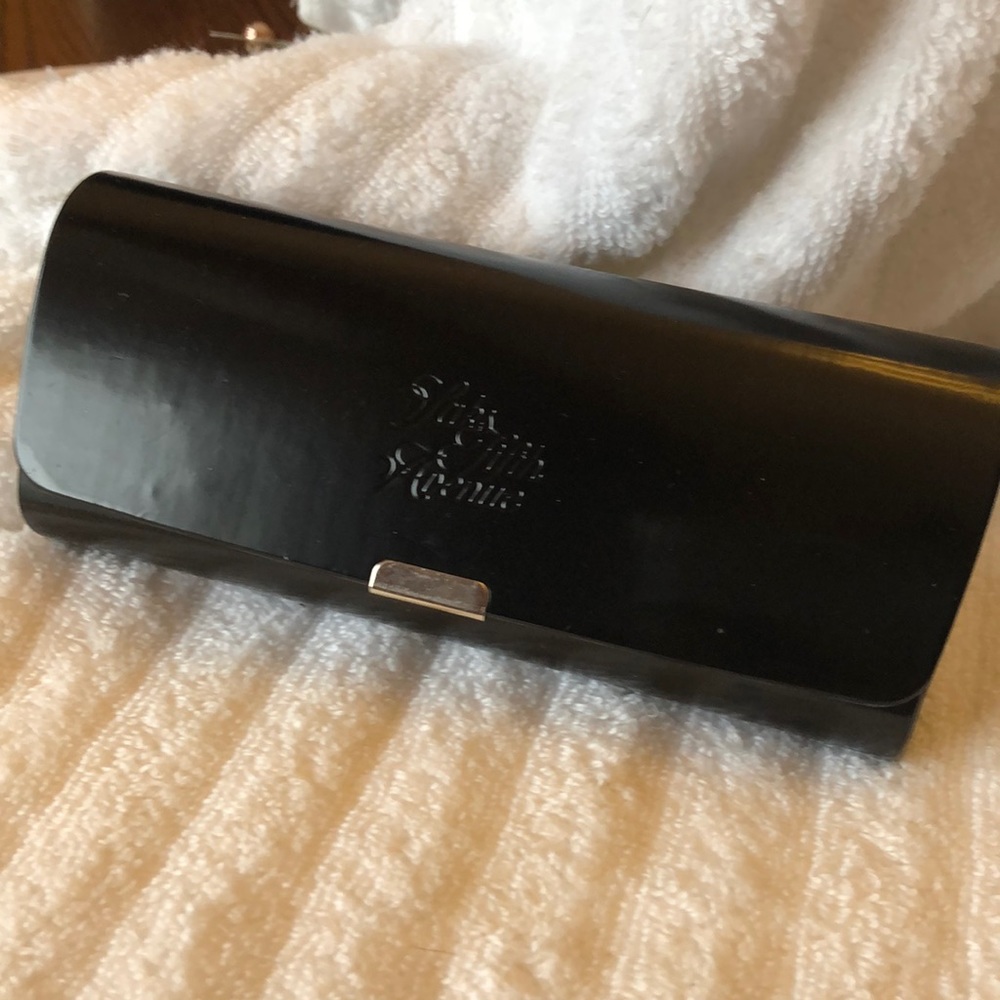Saks Fifth Avenue black lined eyeglass case